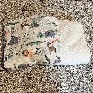 Pottery Barn Kids Safari Crib Sheet and Organic Cotton Mattress Protector